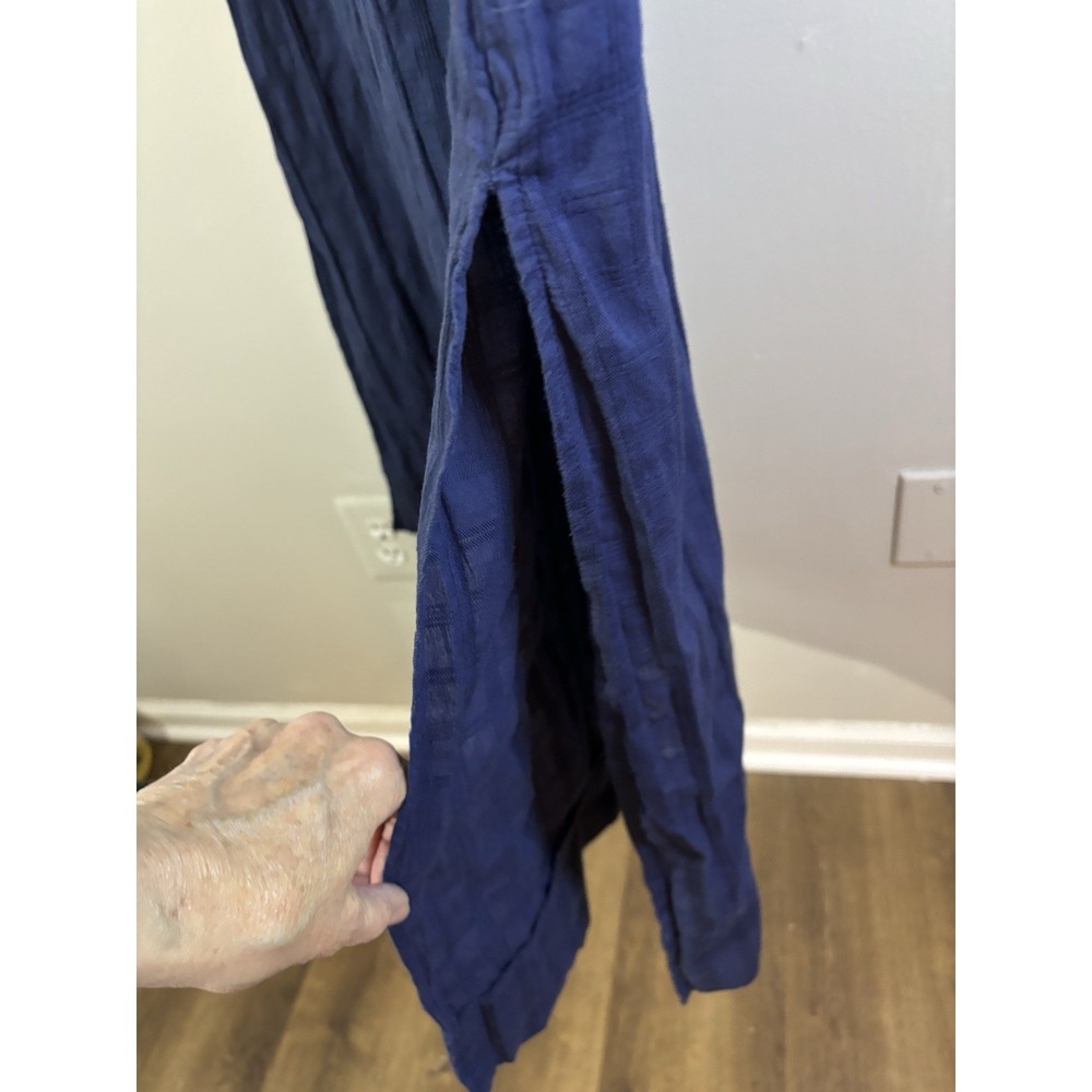 POMANDER PLACE Navy Blue Carolina Cotton Maxi Dress M - Picture 3 of 6